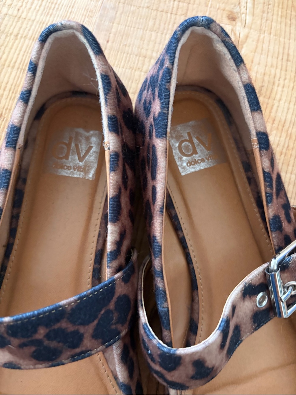 Dolce Vita Leopard Print Mary Jane Flats - Brown & Black - Picture 5 of 6